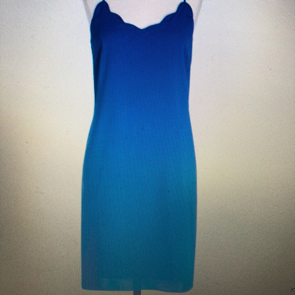 Scalloped cobalt blue dress